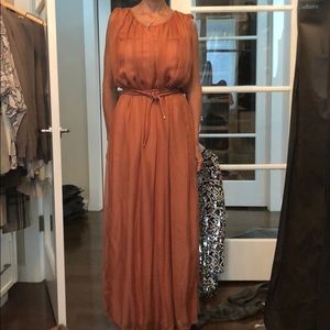 Two layered long dress with side slits